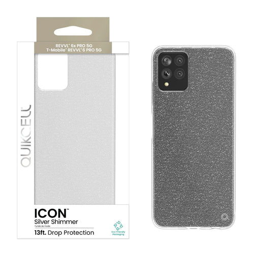Quikcell T-Mobile REVVL 6 Pro 5G, T-Mobile REVVL 6x PRO 5G ICON Fashion Case Silver Shimmer