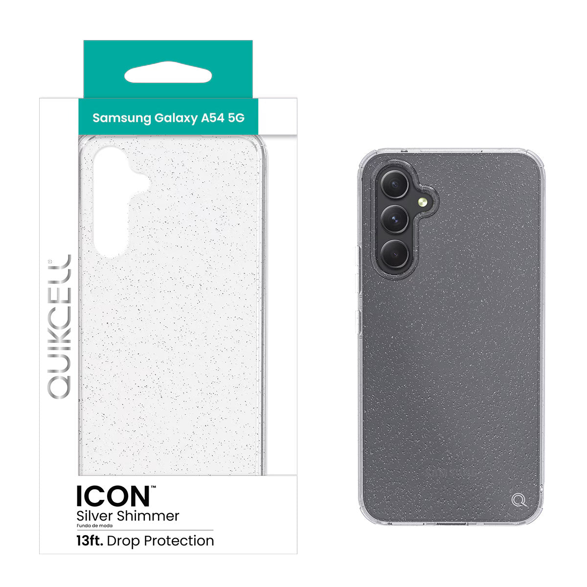 Quikcell Samsung Galaxy A54 5G ICON Fashion Case Silver Shimmer
