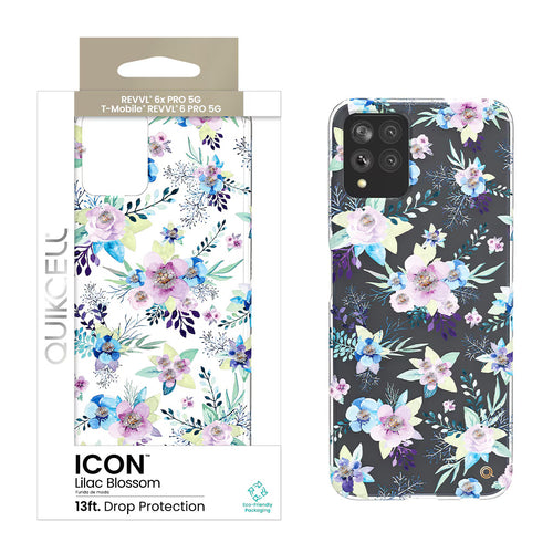Quikcell T-Mobile REVVL 6 Pro 5G, T-Mobile REVVL 6x PRO 5G ICON Fashion Case Lilac Blossom