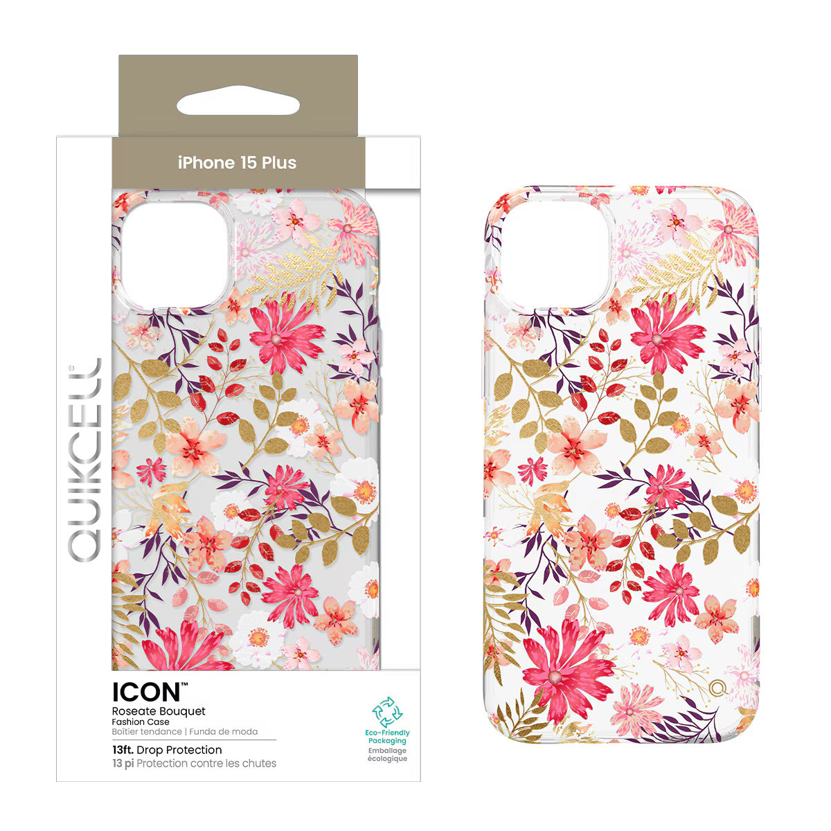 Quikcell Apple iPhone 15 Plus ICON Fashion Case Roseate Bouquet