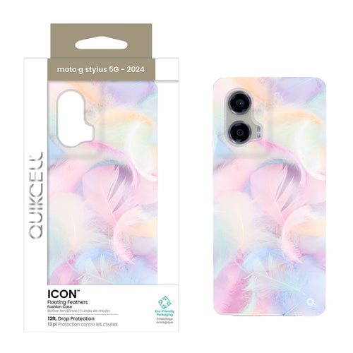 Quikcell Moto G Stylus 5G (2024) ICON Fashion Case Floating Feathers