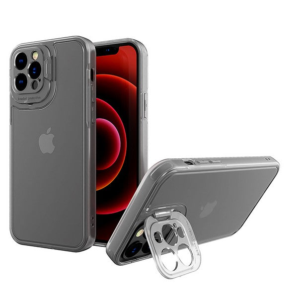 Iphone 13 pro max 6.7 Premium Case w/ Camera Cover Stand Translucent
