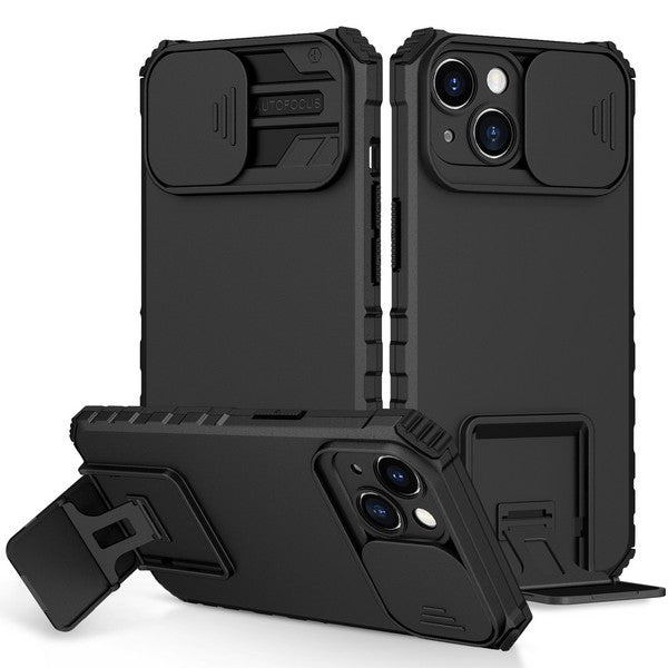 Iphone 14 6.1 2022 Vertical Kickstand case w/ camera cover Black