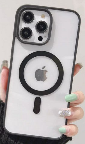 iPhone 17 Pro 2025 Hybrid Clear Case w/ Magnetic Ring Black Edge