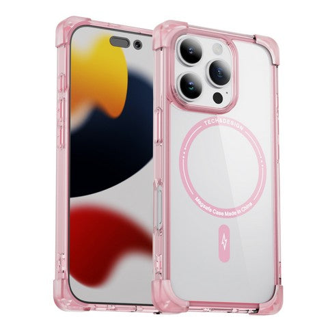 Iphone 16 Pro 6.3 Corner Bumper Case w/Magnetic Ring Pink