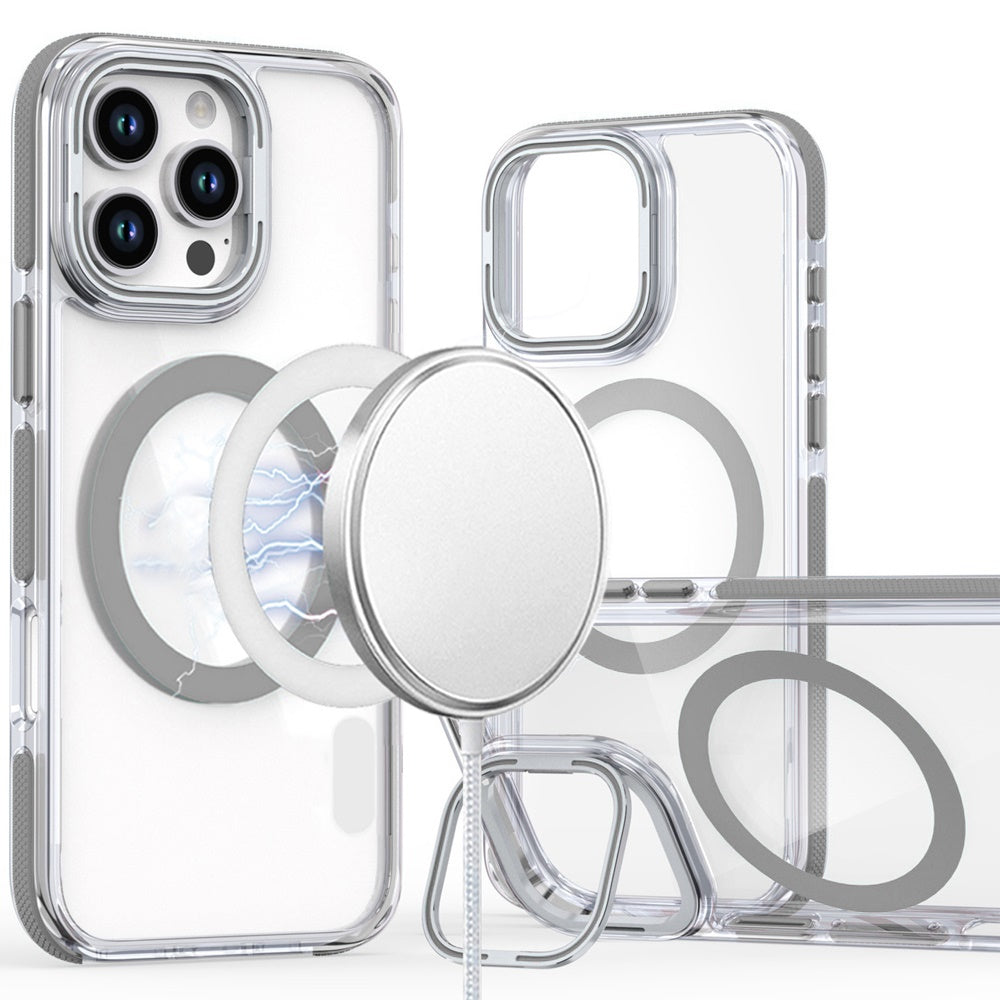 iPhone 16 Pro 6.3 inch MagSonic Camera Bracket Stand Magnetic Ring Circle Hybrid - Grey