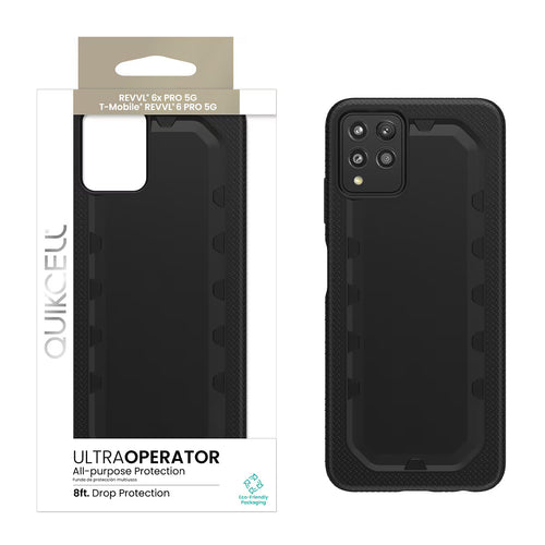 Quikcell T-Mobile REVVL 6 Pro 5G, T-Mobile REVVL 6x PRO 5G ULTRA OPERATOR Rugged Protective Case Armor Black