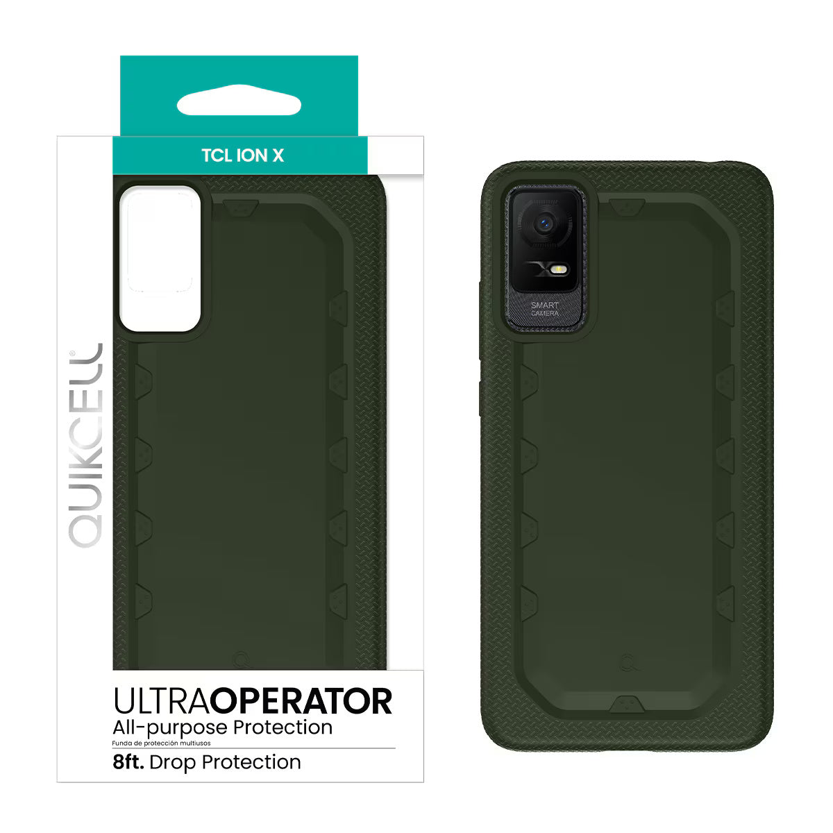 Quikcell TCL ION X ULTRA OPERATOR Rugged Protective Case Army Green