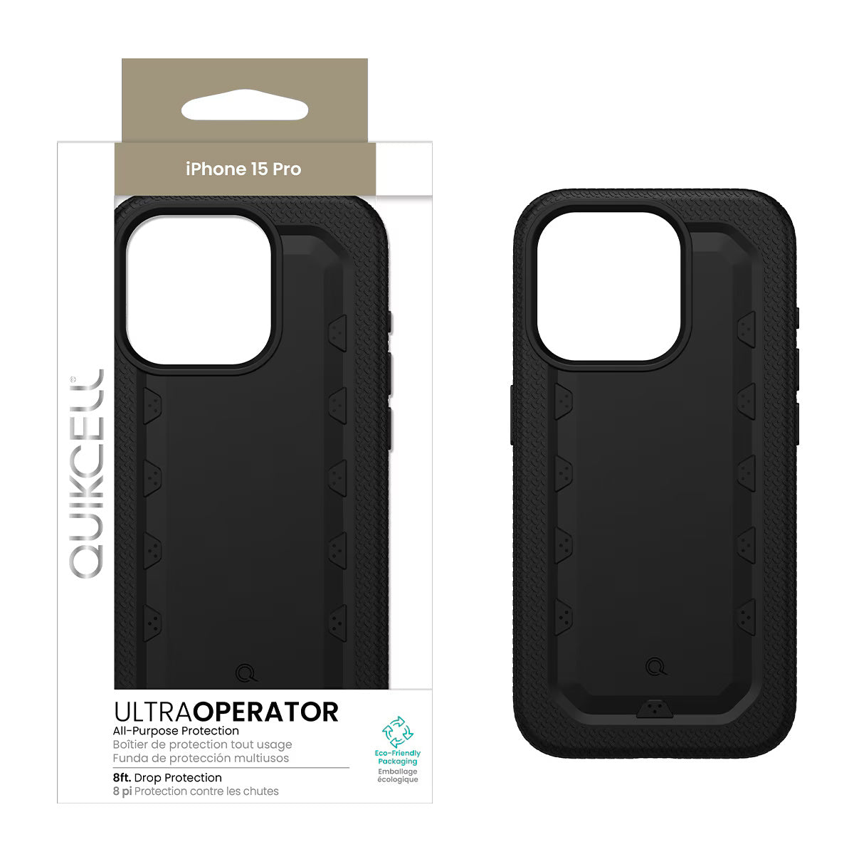 Quikcell Apple iPhone 15 Pro ULTRA OPERATOR Rugged Protective Case Armor Black