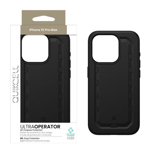 Quikcell Apple iPhone 15 Pro Max ULTRA OPERATOR Rugged Protective Case Armor Black