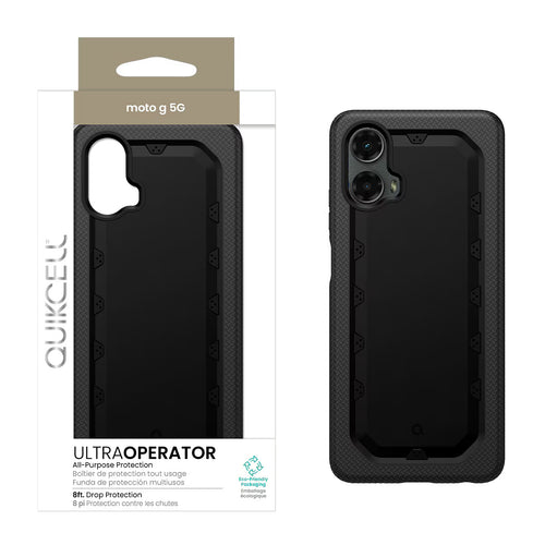 Quikcell Moto G 5G (2024) ULTRA OPERATOR Rugged Protective Case Armor Black