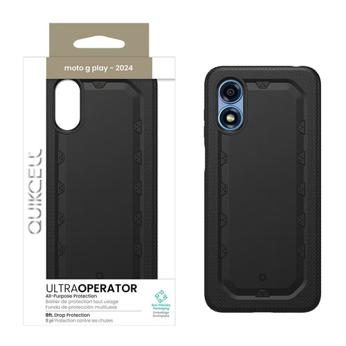 Quikcell Moto G Play - 2024 ULTRA OPERATOR Rugged Protective Case Armor Black