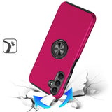Samsung Galaxy A26 CHIEF Oil Painted Magnetic Ring Stand Hybrid Case Cover - Hot Pink