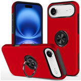 iPhone 17 Air CHIEF Oil Painted Magnetic Ring Stand Hybrid Case Cover - Red