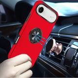 iPhone 17 Air CHIEF Oil Painted Magnetic Ring Stand Hybrid Case Cover - Red