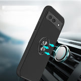 Google Pixel 7A 6.1" CHIEF Oil Painted Magnetic Ring Stand Hybrid Case Cover - Black