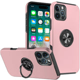 iPhone 16 Pro Max 6.9 inch CHIEF Oil Painted Magnetic Ring Stand Hybrid Case Cover - Pink