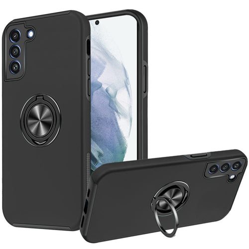 Oil Painted Magnetic Ring Stand Case - Samsung S21 FE - Black