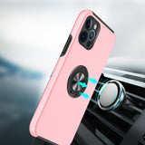 Apple iPhone XR CHIEF Oil Painted Magnetic Ring Stand Hybrid Case Cover - Pink