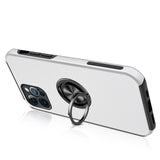 Apple iPhone 11 (XI6.1) CHIEF Oil Painted Magnetic Ring Stand Hybrid Case Cover - Silver