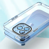 Apple iPhone 11 (XI6.1) Transparent Clear Hybrid with Matching Metal Buttons and Camera Protection - Black