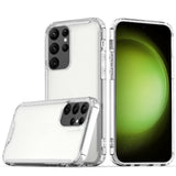 Samsung Galaxy S24 Ultra Colored Shockproof Transparent Hard PC TPU Hybrid Case Cover - Clear/Clear
