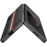 Samsung Z Fold 7 Velvet Fabric Flip Phone Premium PU Vegan Leather Cover Case - Black