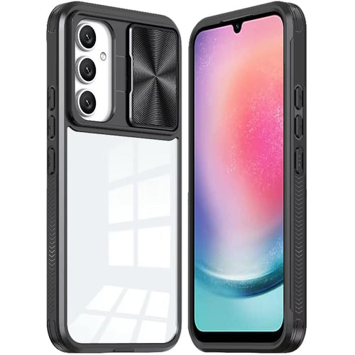 Samsung Galaxy A26 Fusion Transparent Clear Hybrid Case Cover - Black