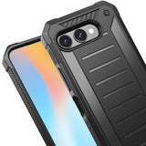 Revvl 8 Premium Tough Lined Design Hybrid Case Cover - Black