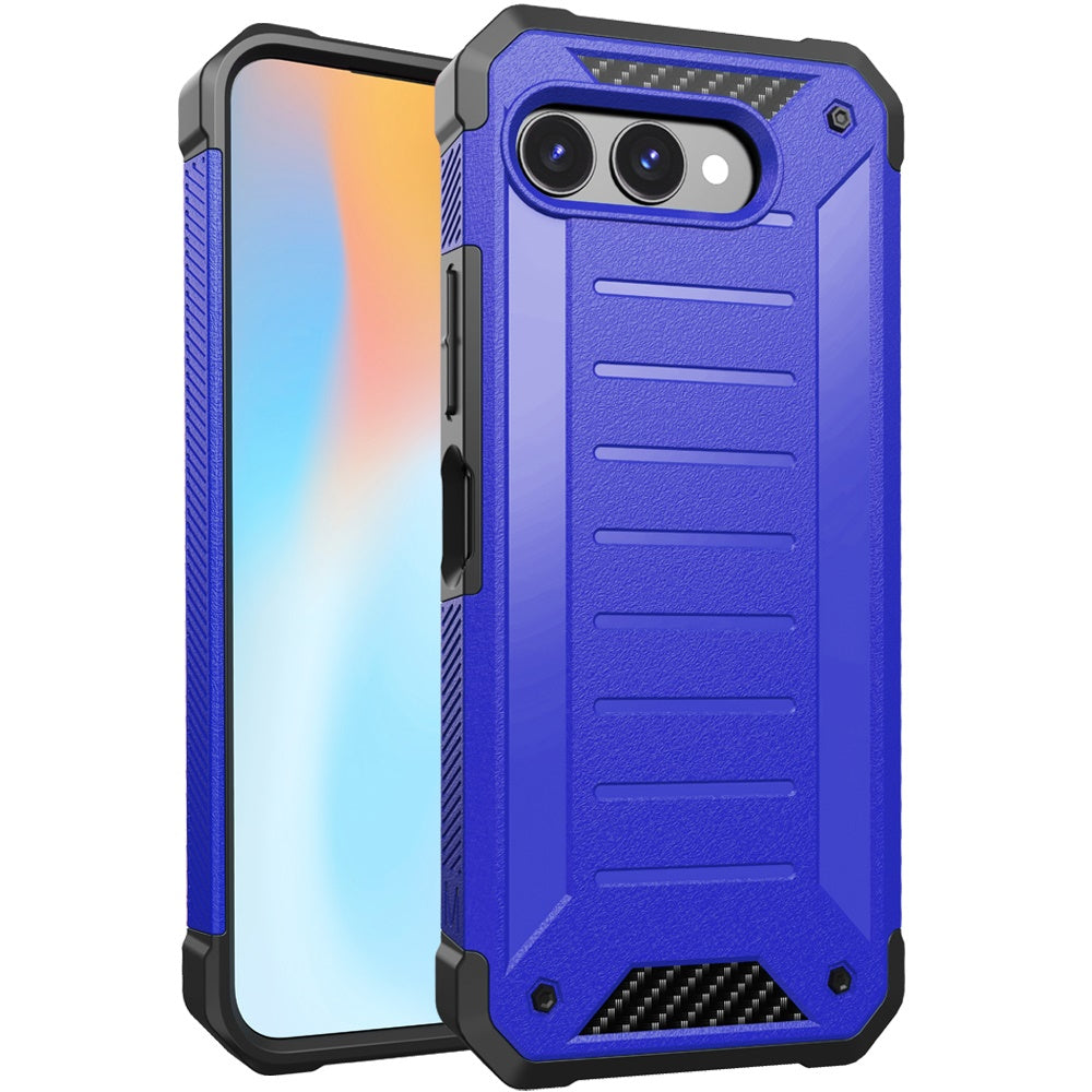 Revvl 8 Premium Tough Lined Design Hybrid Case Cover - Blue