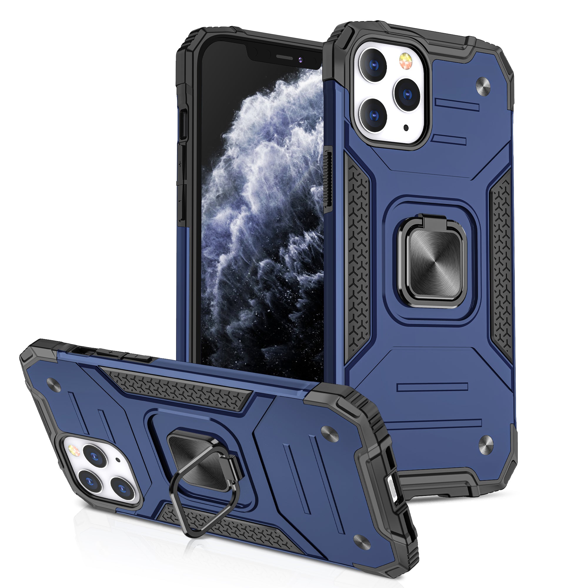 Apple iPhone 11 (XI6.1) Robust Magnetic Kickstand Hybrid Case Cover - Blue