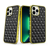 Apple iPhone 14 PRO 6.1" Radiant Chrome Diamonds Hybrid Case Cover - Black