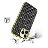 Apple iPhone 14 PRO 6.1" Radiant Chrome Diamonds Hybrid Case Cover - Black
