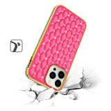 Apple iPhone 14 PRO 6.1" Radiant Chrome Diamonds Hybrid Case Cover - Hot Pink