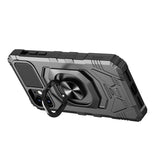 Apple iPhone 11 (XI6.1) Robotic Hybrid with Magnetic Ring Stand Case Cover - Black