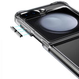 Samsung Z Flip 7FE / Flip 6 PURE CRYSTAL Transparent Thick 2.0mm ShockProof Chromed Buttons Case Cover - Clear