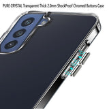 Samsung Galaxy S21 FE PURE CRYSTAL Transparent Thick 2.0mm ShockProof Chromed Buttons Case Cover - Clear