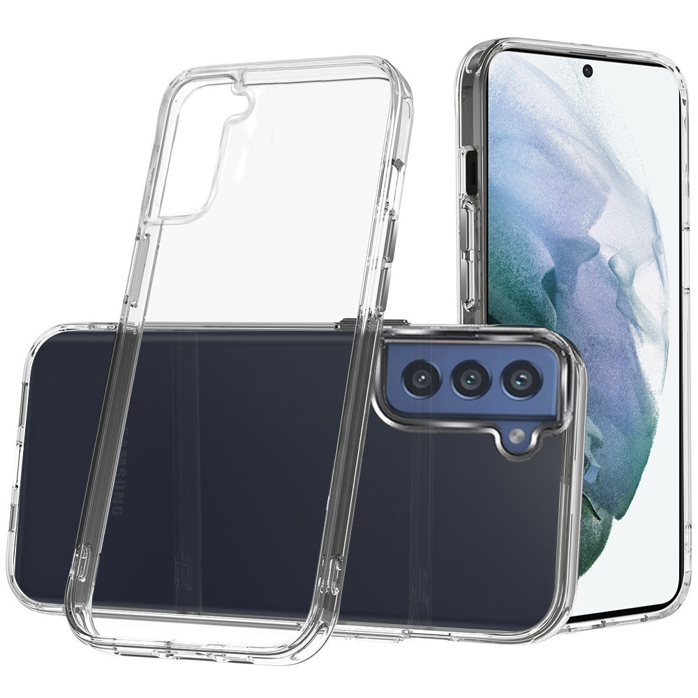 Samsung Galaxy S22 PURE CRYSTAL Transparent Thick 2.0mm ShockProof Chromed Buttons Case Cover - Clear