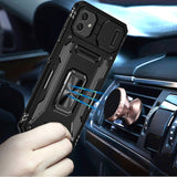 Samsung A06 Utter Tough Metal Ring Movable Camera Window Hybrid - Black