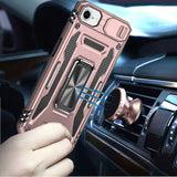 iPhone 16E / SE4 Utter Tough Metal Ring Movable Camera Window Hybrid Case Cover - Rose Gold