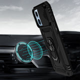 Apple iPhone 11 (XI6.1) Well Protective Magentic Ring Stand Camera Protective Cover Case - Black