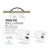 Quikcell   35W PD Dual Port Wall Charger White