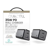 Quikcell   35W PD Dual Port Wall Charger Black