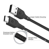 Quikcell   10ft FAST CHARGE CABLE USB-A to USB-C Black
