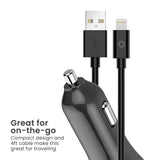 Quikcell   POWER PACK Car Charger + USB-A to Lightning Black
