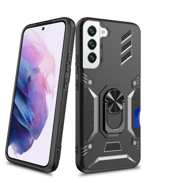 SAMSUNG S22 ULTRA Magnet Ring Stand Case With Card Slot Black