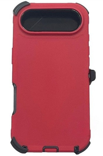 iPhone 17 Air Rugged Armor with Belt Clip Holster - Red/Black