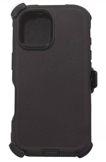 iPhone 17 Rugged Armor with Belt Clip Holster - Black