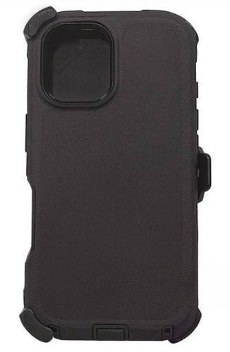 iPhone 17 Rugged Armor with Belt Clip Holster - Black