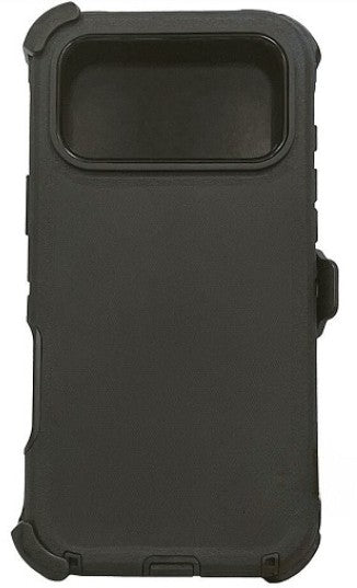 iPhone 17 Pro Max Rugged Armor with Belt Clip Holster - Black